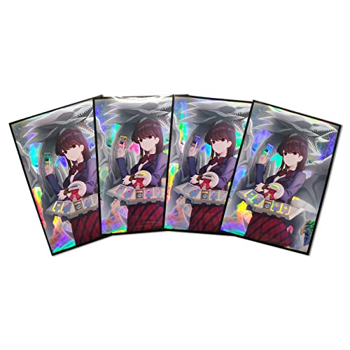 Volcanic Island 50-Pack Holographic Blue-Eyes White Dragon Top-Loading Card Sleeves for Yu-Gi-Oh and Japanese-Size Cards (63x90mm)
