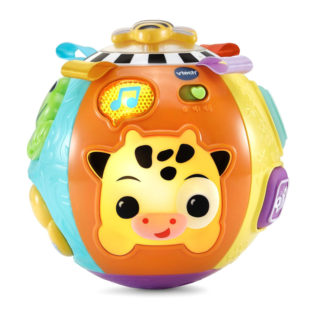 VTech Baby On-the-Moove Activity Ball – Motion-Activated Crawling Toy with Textures and Sounds, Orange
