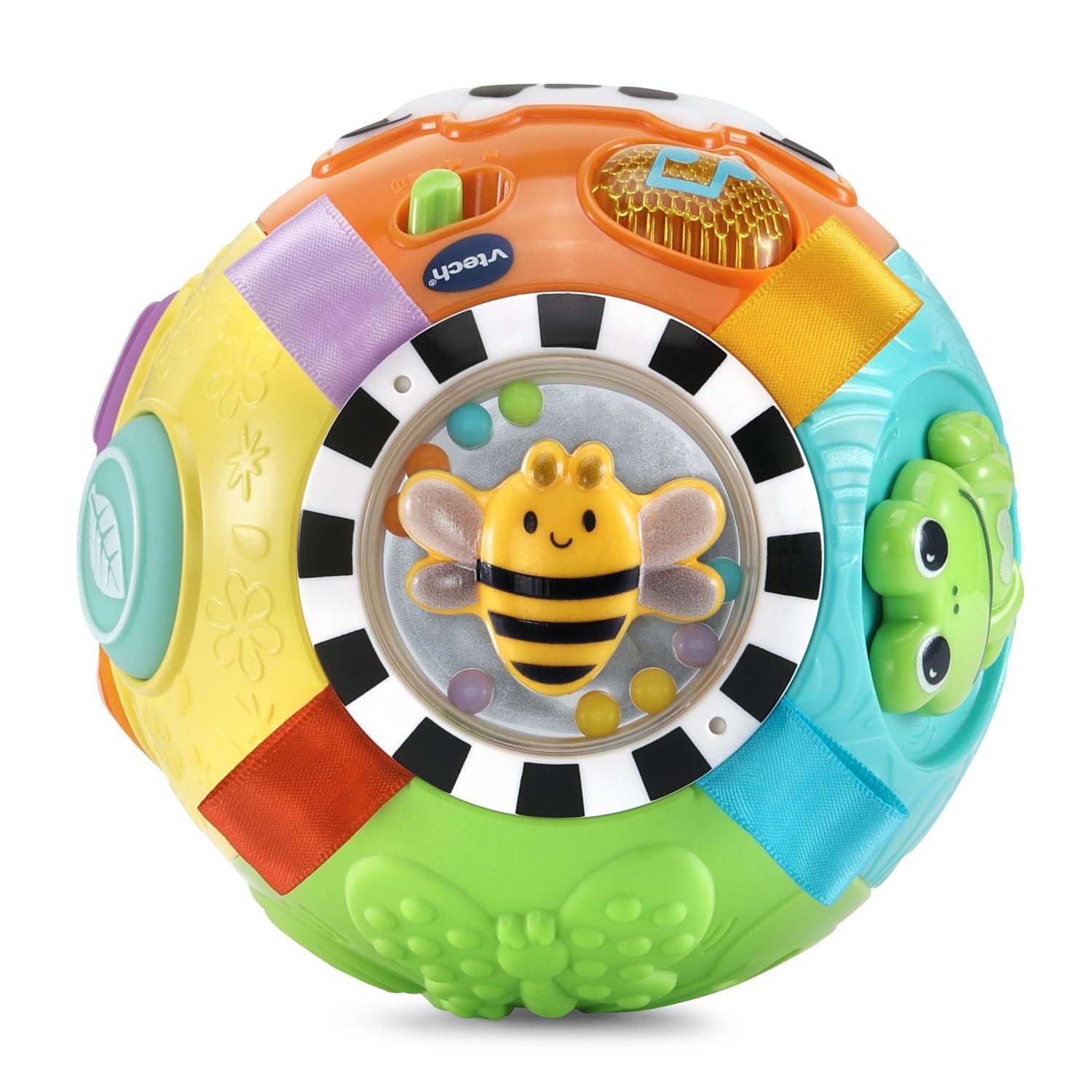 VTech Baby On-the-Moove Activity Ball – Motion-Activated Crawling Toy with Textures and Sounds, Orange