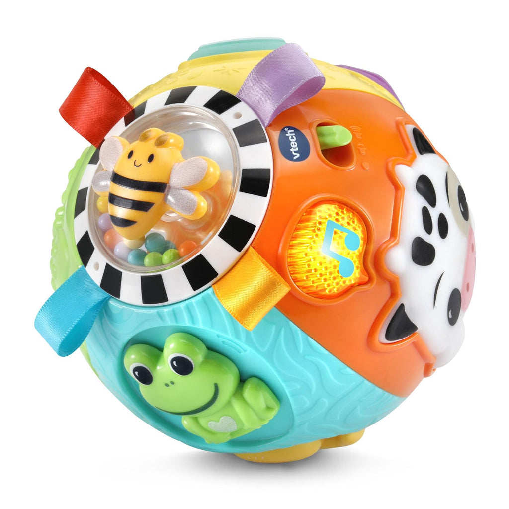 VTech Baby On-the-Moove Activity Ball – Motion-Activated Crawling Toy with Textures and Sounds, Orange