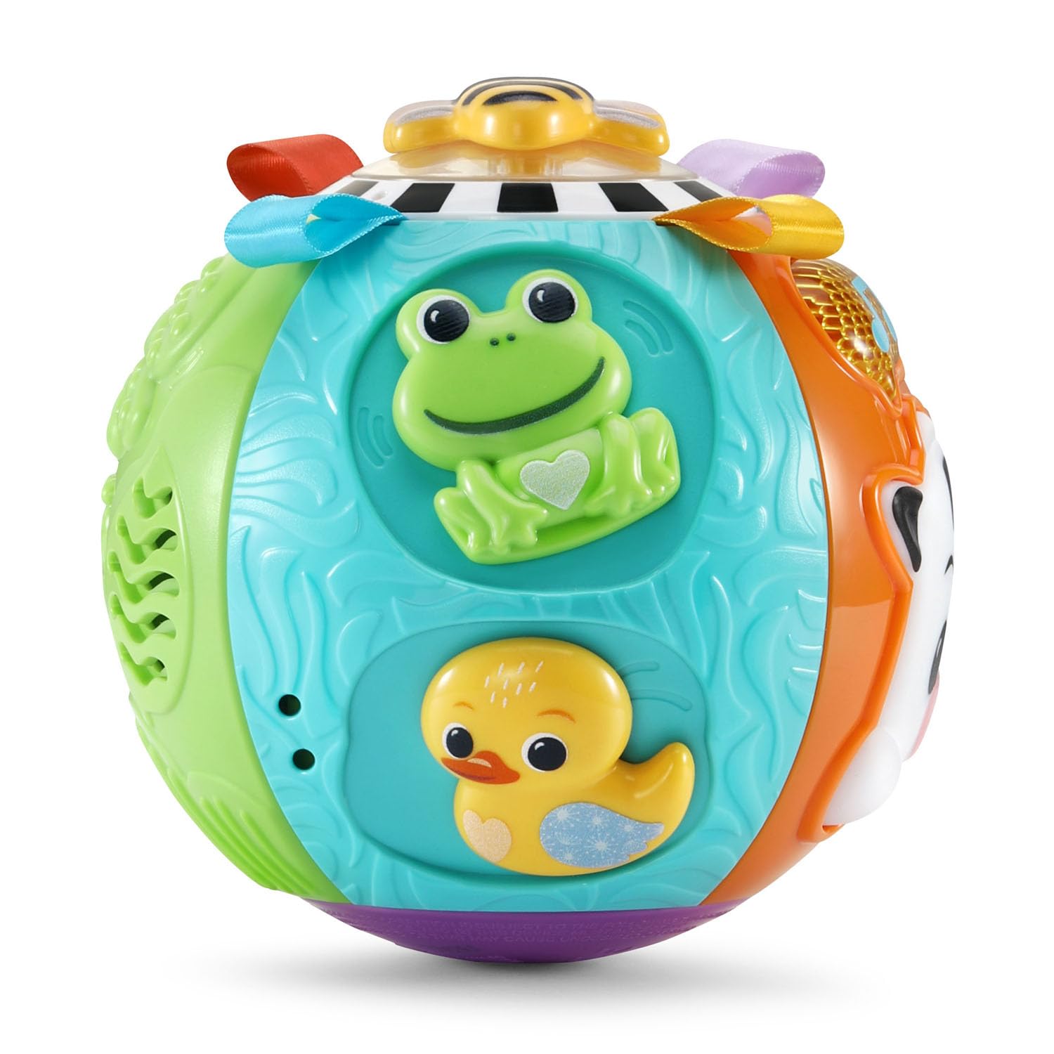 VTech Baby On-the-Moove Activity Ball – Motion-Activated Crawling Toy with Textures and Sounds, Orange