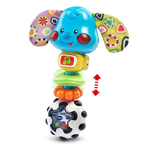 VTech Baby Rattle and Sing Puppy - Interactive Toy with Lights, Songs, and Textured Rings