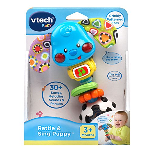 VTech Baby Rattle and Sing Puppy - Interactive Toy with Lights, Songs, and Textured Rings