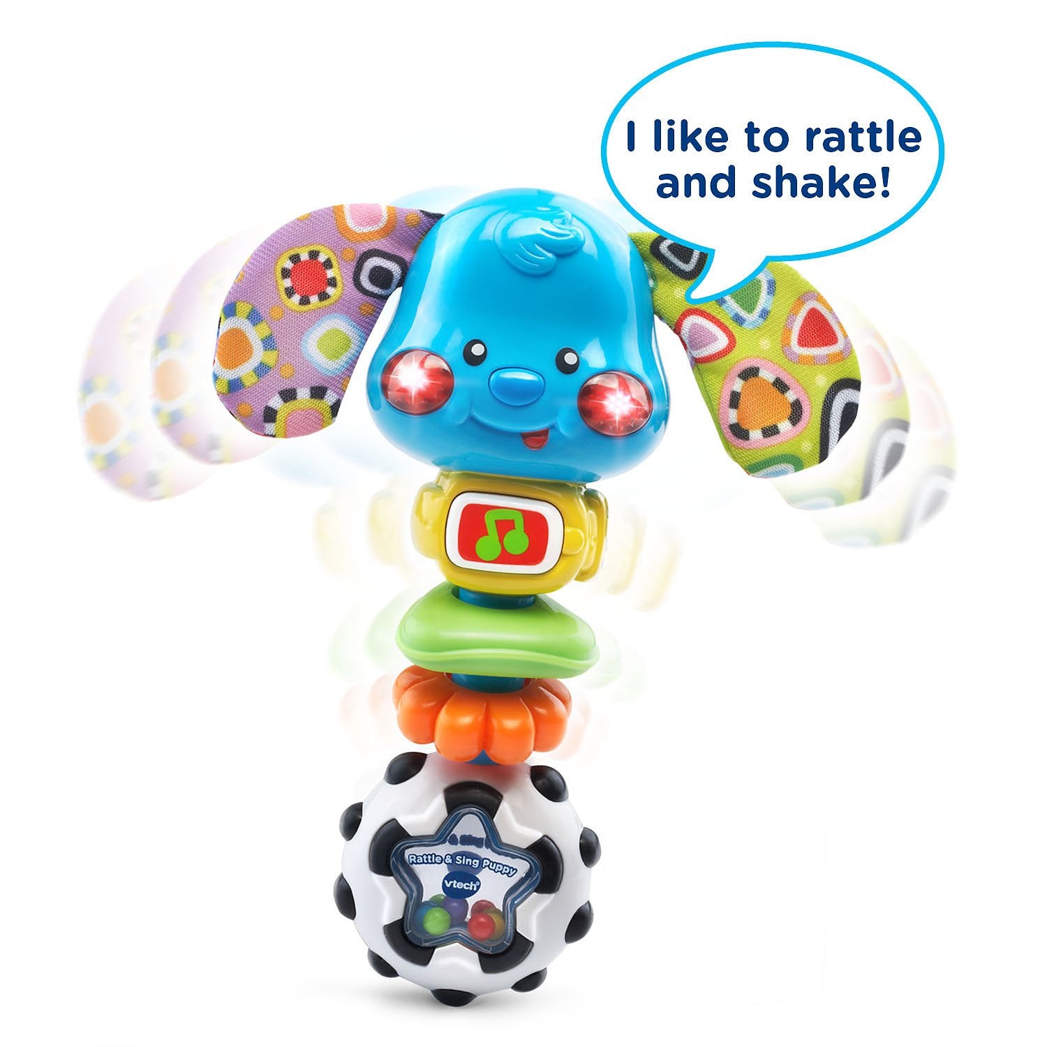 VTech Baby Rattle and Sing Puppy - Interactive Toy with Lights, Songs, and Textured Rings