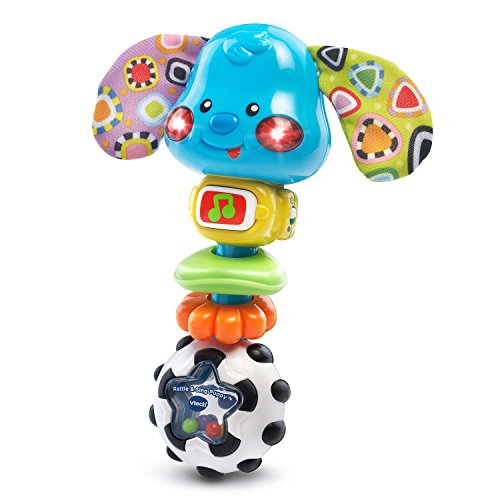 VTech Baby Rattle and Sing Puppy - Interactive Toy with Lights, Songs, and Textured Rings