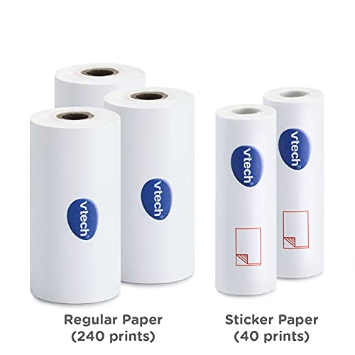 VTech KidiZoom PrintCam Paper Refill Pack – 3 Thermal Rolls + 2 Sticker Rolls, 80 Photos per Roll, No Ink Required