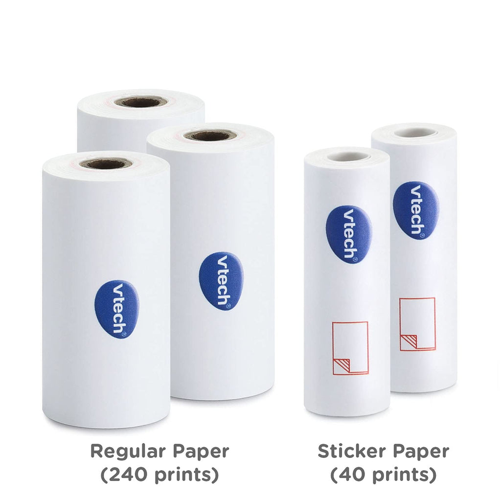 VTech KidiZoom PrintCam Paper Refill Pack – 3 Thermal Rolls + 2 Sticker Rolls, 80 Photos per Roll, No Ink Required