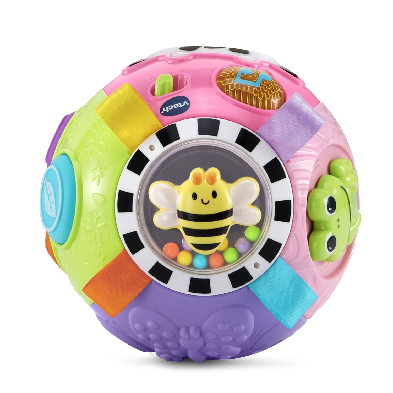 VTech On-the-Moove Activity Ball, Pink – Motion-Activated Crawling Toy with Textures and Animal Friends