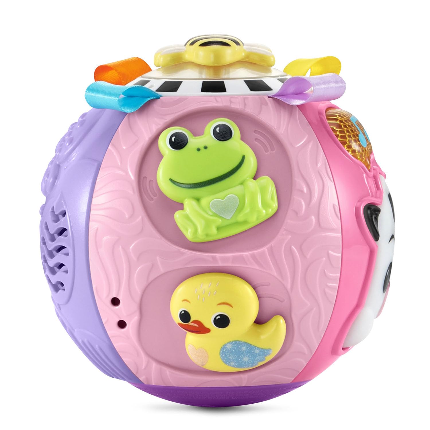 VTech On-the-Moove Activity Ball, Pink – Motion-Activated Crawling Toy with Textures and Animal Friends