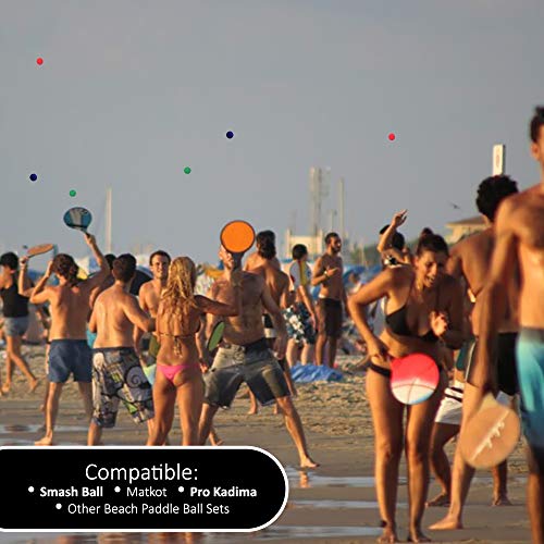 W4W Beach Paddle Ball Replacement Balls – Set of 7, Waterproof, Low Resilience, 1.25 Inch Diameter
