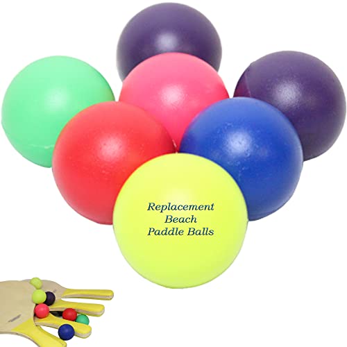 W4W Beach Paddle Ball Replacement Balls – Set of 7, Waterproof, Low Resilience, 1.25 Inch Diameter