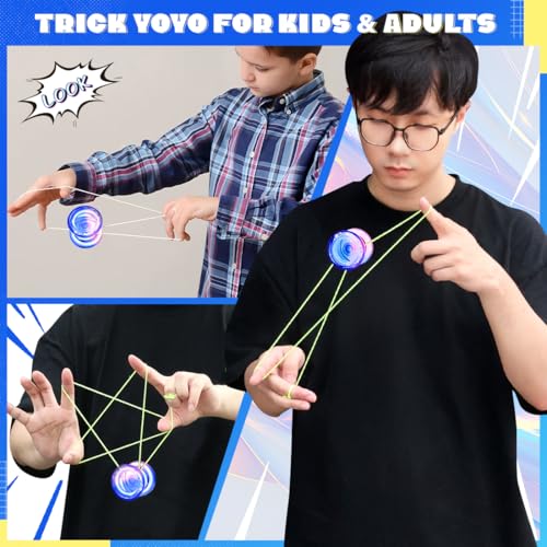 Wabesmanis AOE Responsive & Unresponsive Yoyo – Beginner to Pro, with Finger Spin, 10 Strings, Bearing Tool