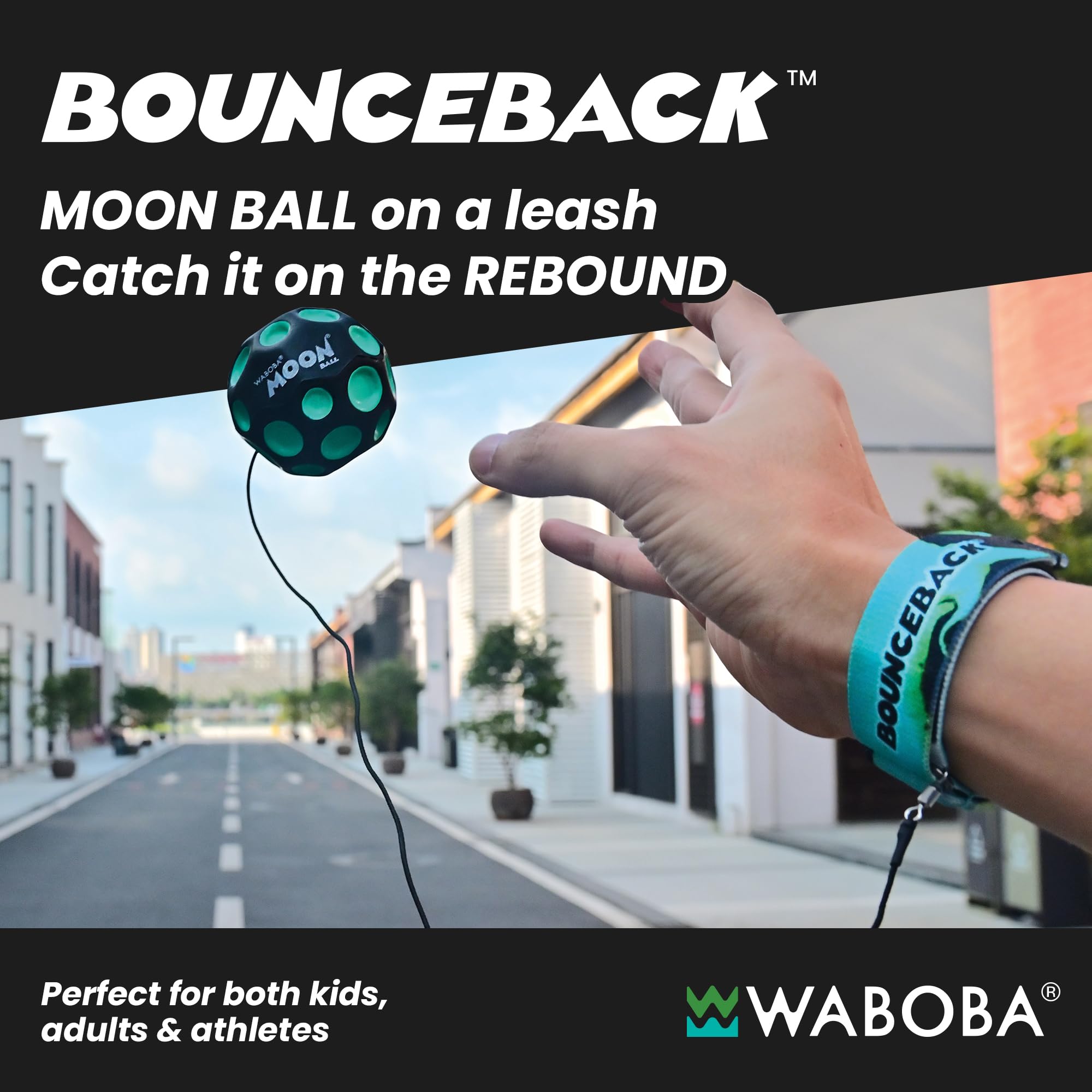 Waboba Bounceback Returning Moon Ball – Hyper Bouncy Ball That Comes Back to You