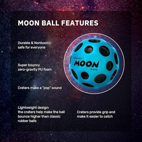 Waboba Moon Ball – Hyper Bouncy Ball with Pop Sound for Indoor & Outdoor Play