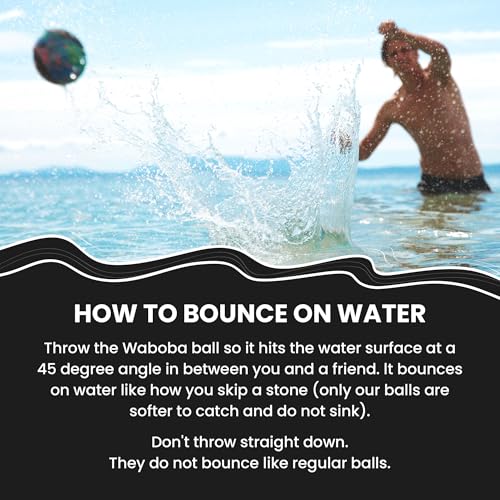 Waboba Pro Water Skipping Ball – Blue Waves, 2.2-Inch Bouncing Ball for Pool and Beach