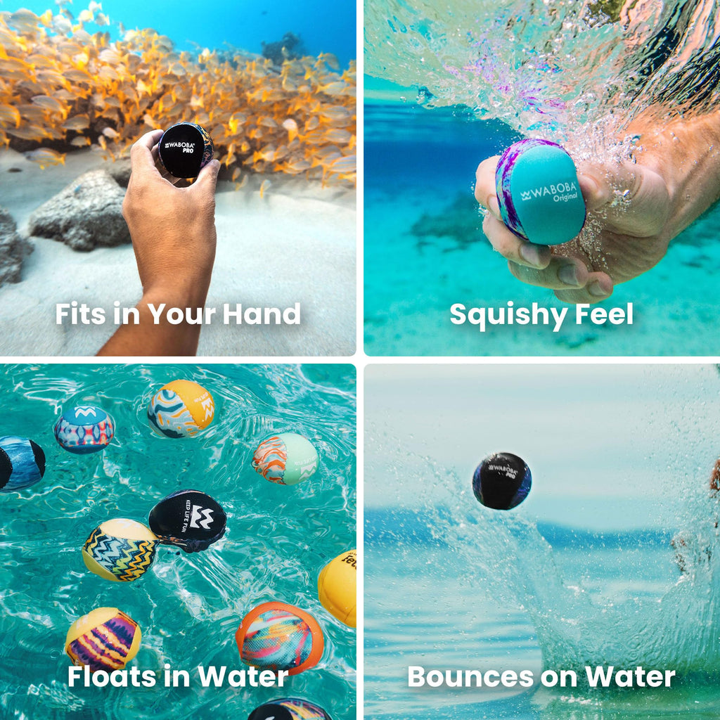 Waboba Pro Water Skipping Ball – Blue Waves, 2.2-Inch Bouncing Ball for Pool and Beach