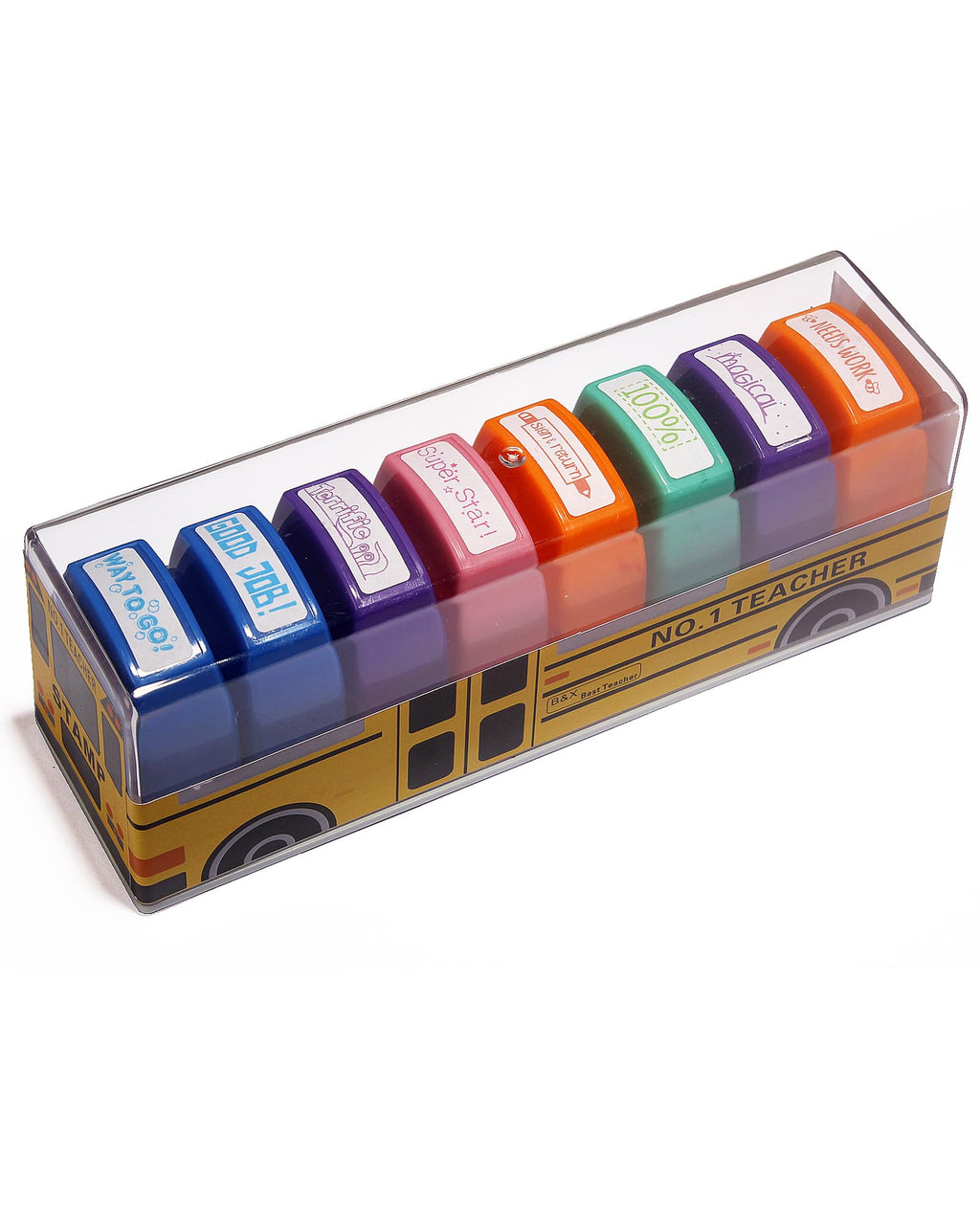 WAFJAMF 8-Pack Self-Inking Teacher Stamps – Motivational Grading Stamps for Homework, Classroom Rewards, Elementary Educators