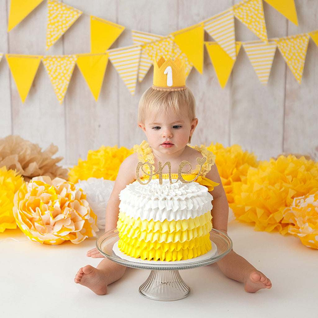 WAHAWU Baby 1st Birthday Crown – Pink Candy Color Headwear for First Birthday Party