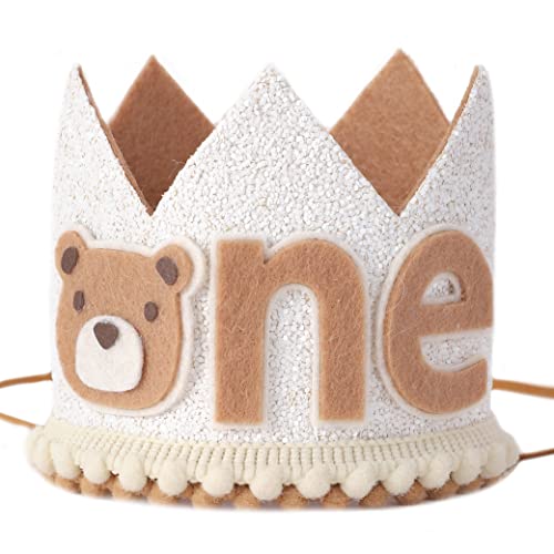 WAHAWU Little Bear Wild One First Birthday Crown Hat – Neutral Baby Headwear for Boys & Girls
