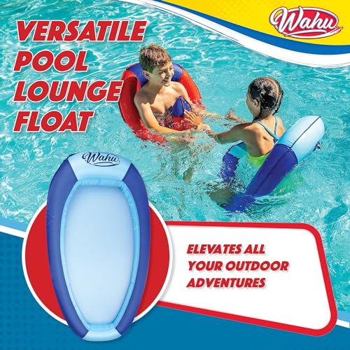 WAHU Hydro Lounger Inflatable Pool Float for Sunbathing, Sit-Up Design, Blue/Light Blue, Supports 250 lbs