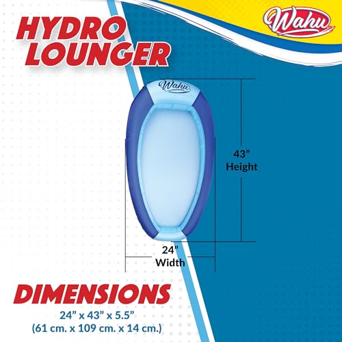 WAHU Hydro Lounger Inflatable Pool Float for Sunbathing, Sit-Up Design, Blue/Light Blue, Supports 250 lbs