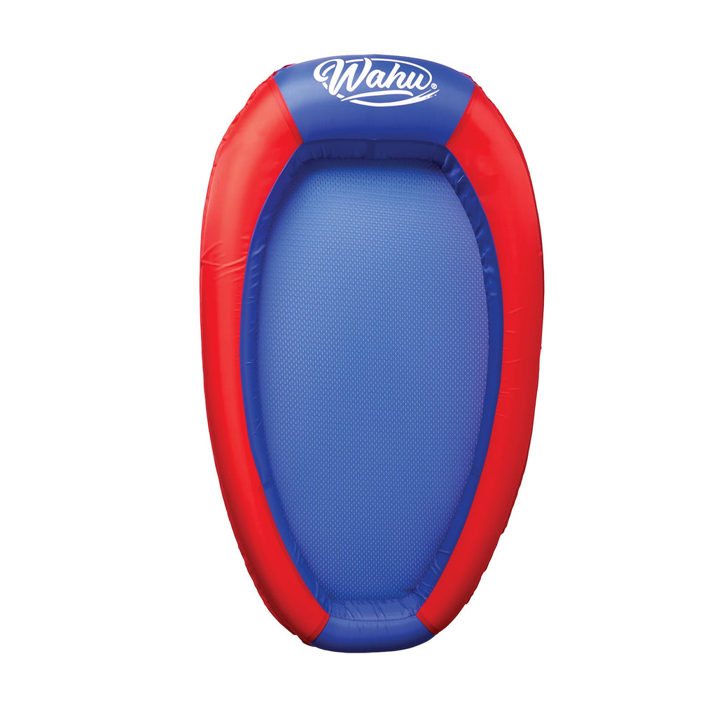 Wahu Hydro Lounger Red/Blue Inflatable Pool Float for Sunbathing and Sitting Up