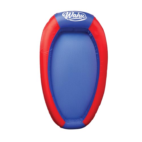 Wahu Hydro Lounger Red/Blue Inflatable Pool Float for Sunbathing and Sitting Up