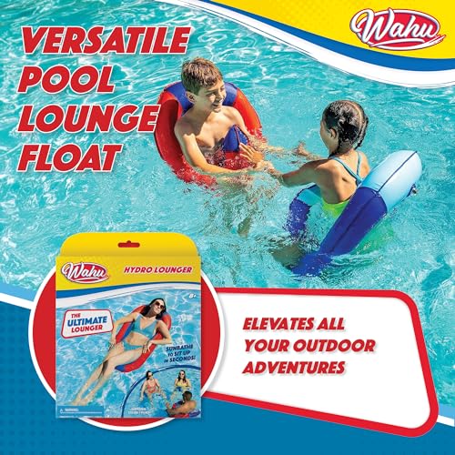 Wahu Hydro Lounger Red/Blue Inflatable Pool Float for Sunbathing and Sitting Up