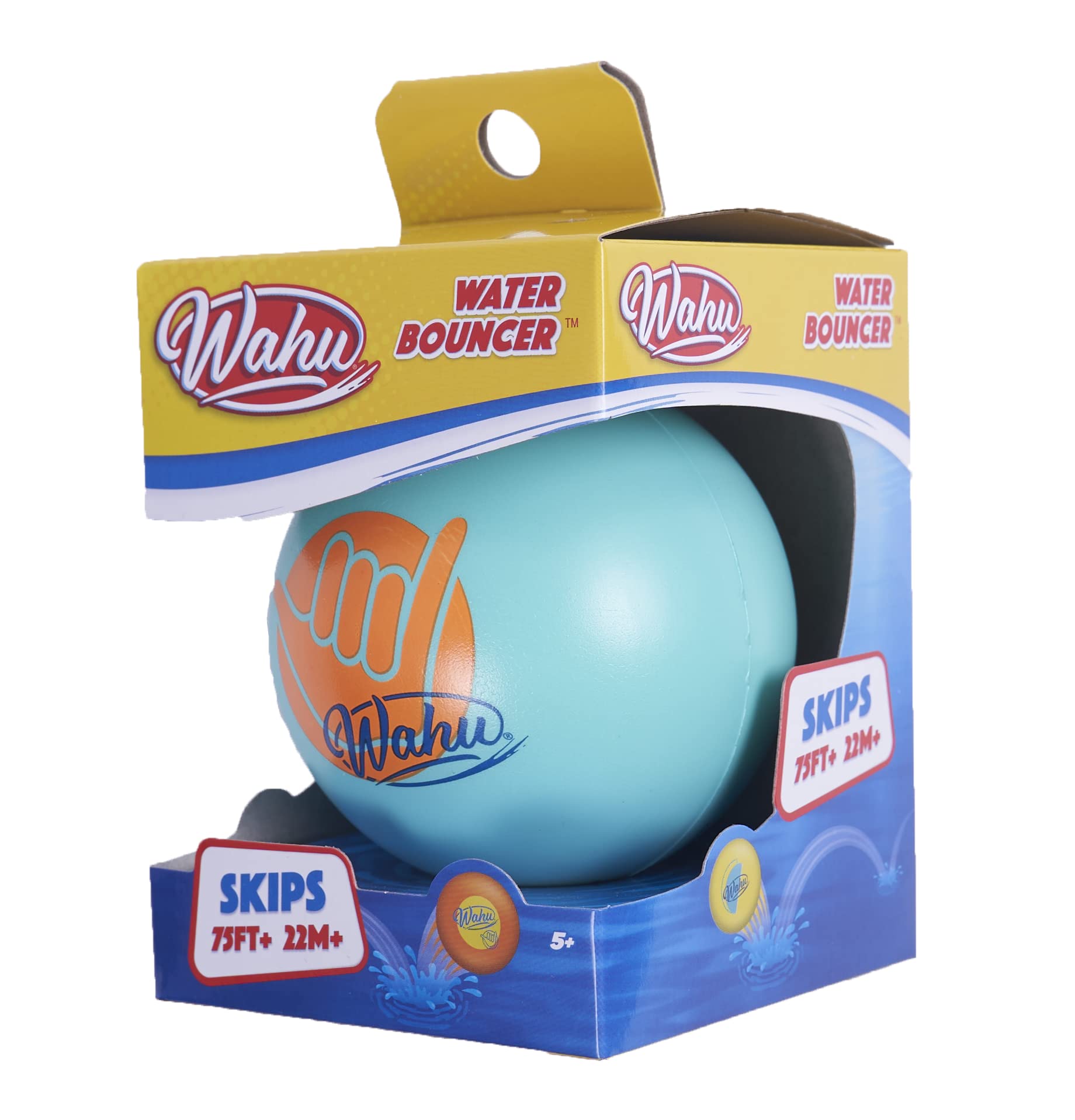 Wahu Water Bouncer 3.5" Teal Foam Skipping Ball – Skips Over 75 Feet on Water