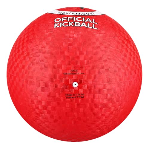 WAKA Official Kickball for Youth – 8.5 Inch Red Rubber Ball for Playground and League Play