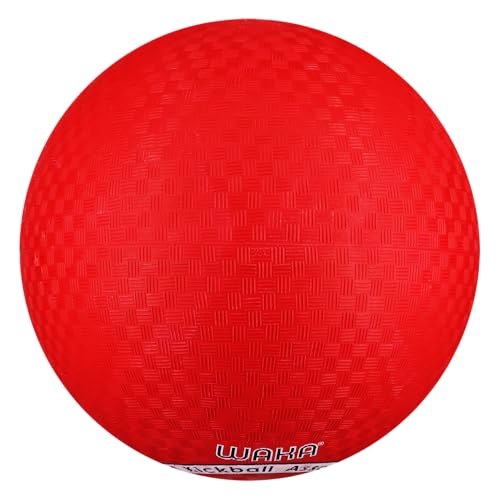 WAKA Official Kickball for Youth – 8.5 Inch Red Rubber Ball for Playground and League Play