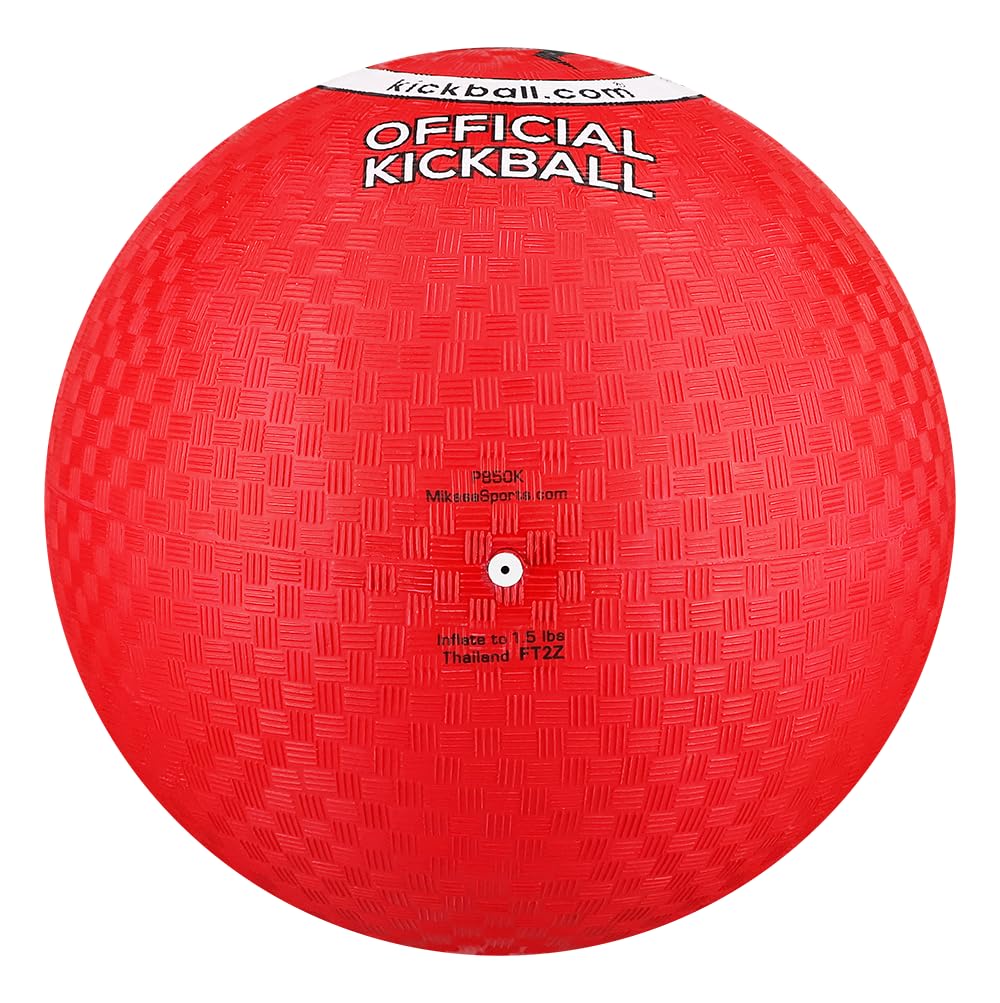 WAKA Official Kickball for Youth – 8.5 Inch Red Rubber Ball for Playground and League Play