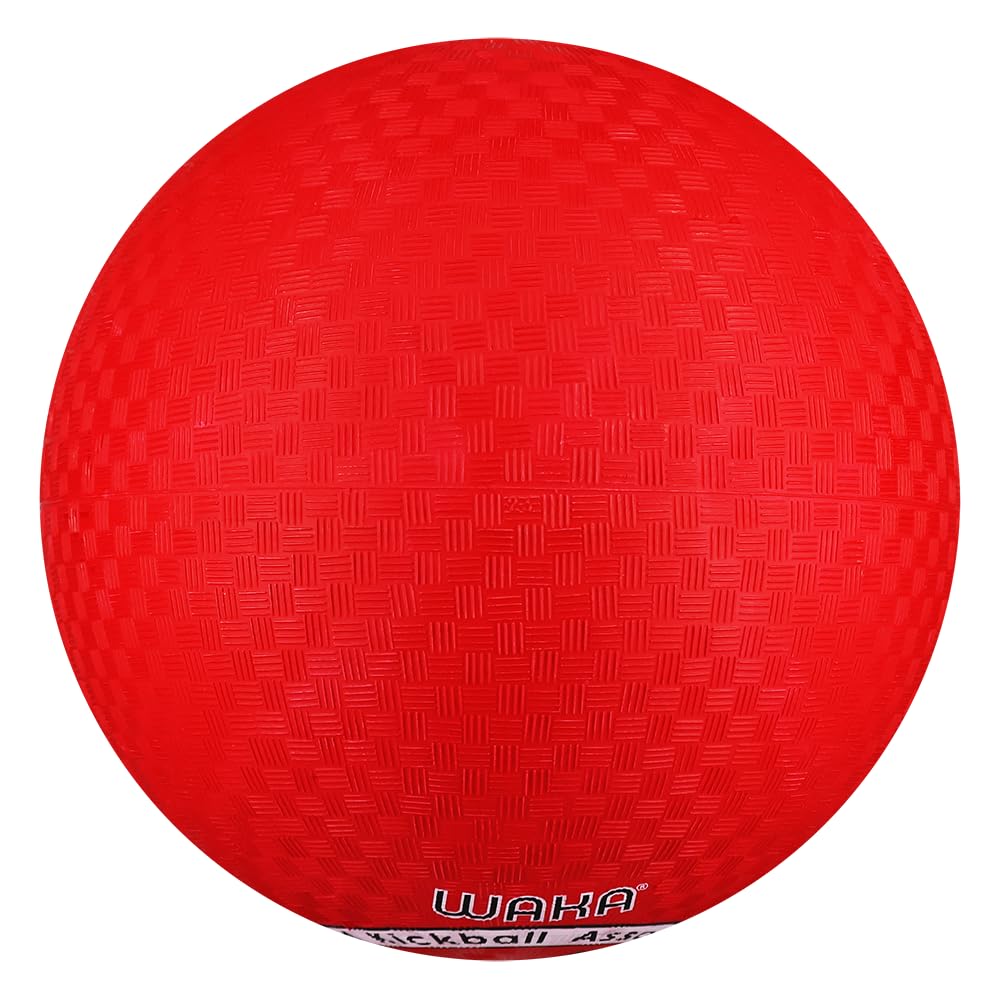 WAKA Official Kickball for Youth – 8.5 Inch Red Rubber Ball for Playground and League Play