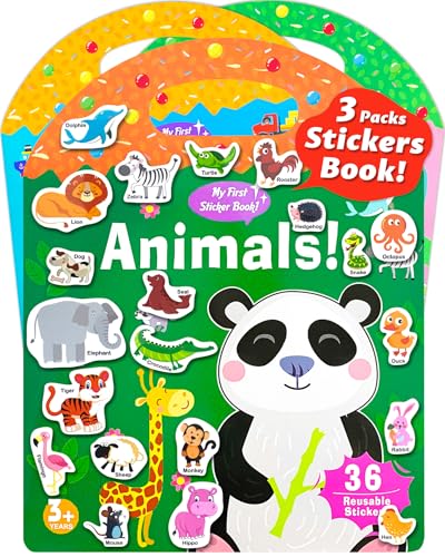 Walenced Reusable Sticker Book for Toddlers – 104 Stickers, 3 Themes, Waterproof & Portable