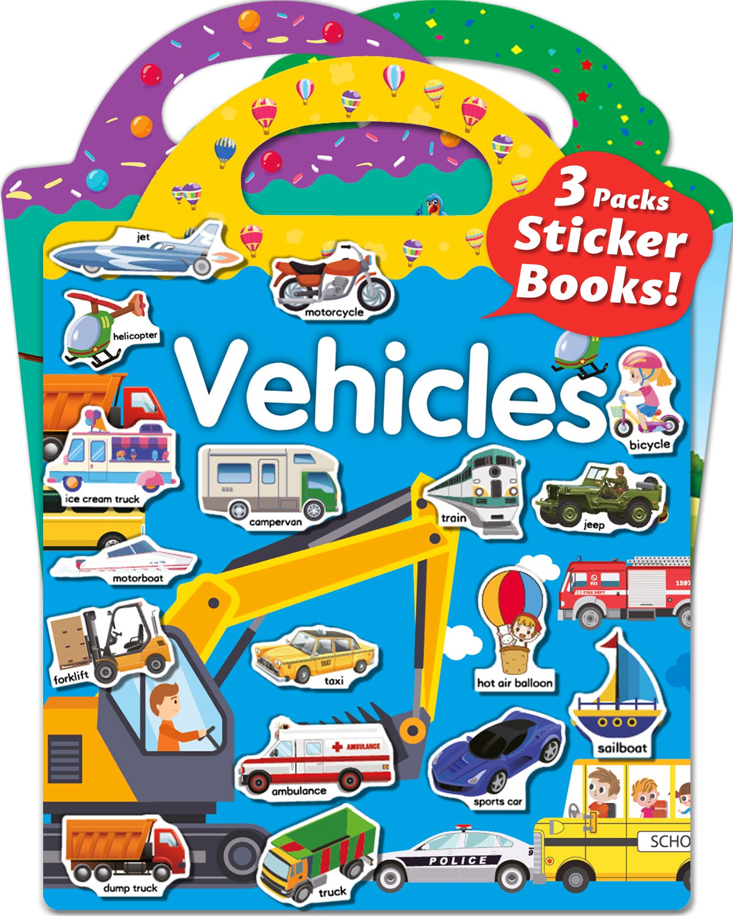 Walenced Reusable Sticker Book for Toddlers – 111-Piece Travel Toy with 3 Themes, Screen-Free Fun
