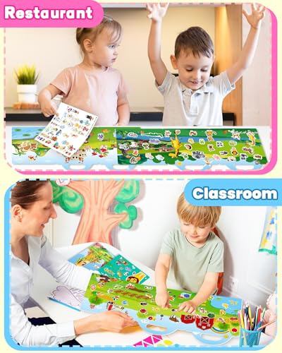 Walenced Reusable Sticker Book for Toddlers – 115 Pieces, 3 Themes, Portable