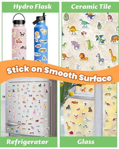 Walenced Reusable Sticker Book for Toddlers – 6 Themes of Waterproof PVC Stickers with Carry Handle
