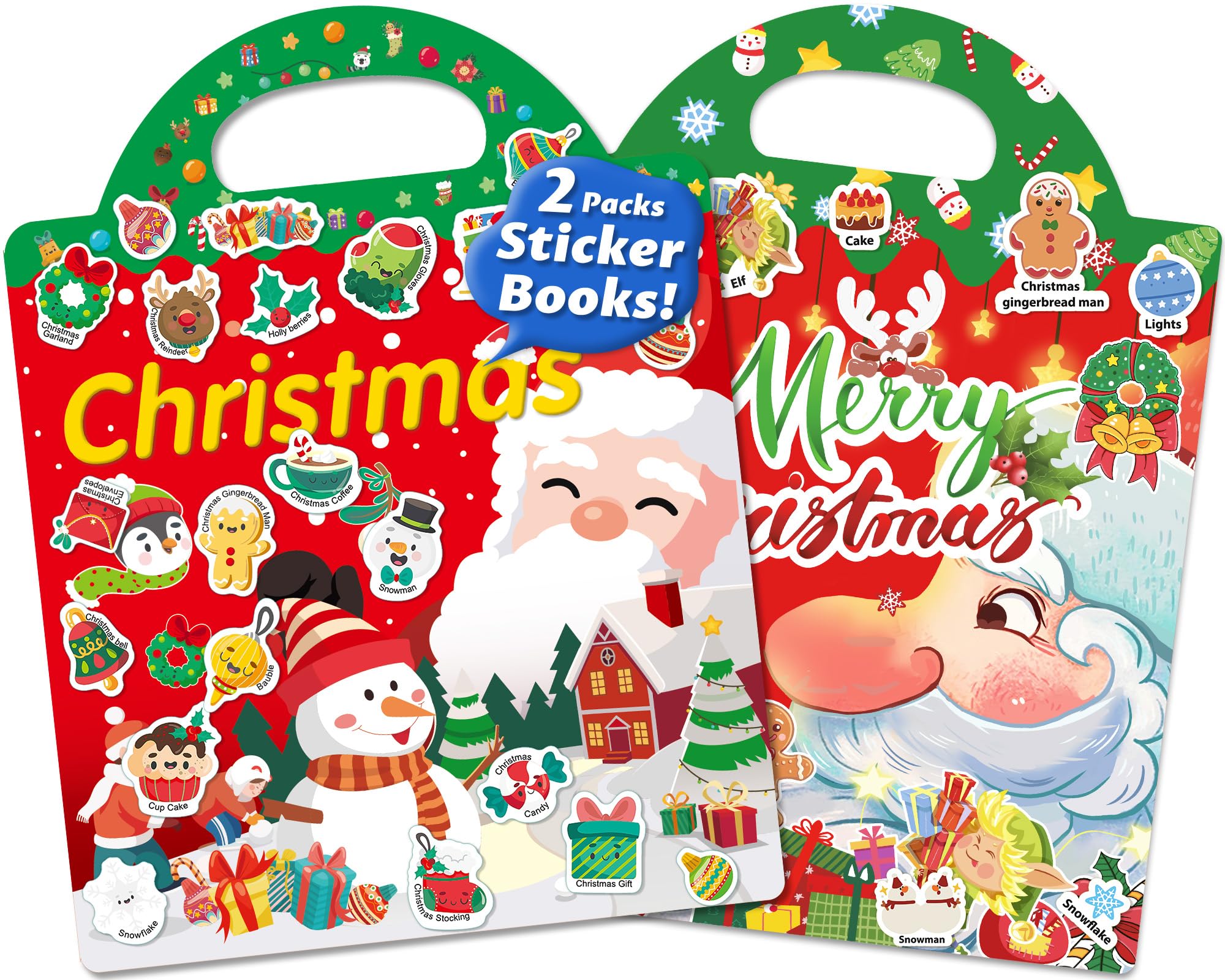 Walenced Reusable Sticker Book for Toddlers – 72 Christmas Stickers, Portable Travel Toy