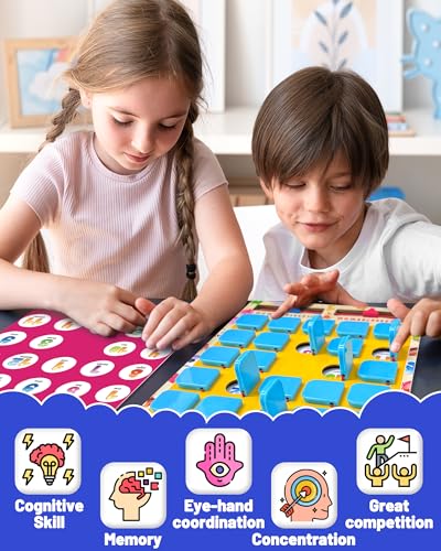 Walenty Matching Memory Game for Kids Ages 3-8 – Travel Size Board Game with 12 Themes