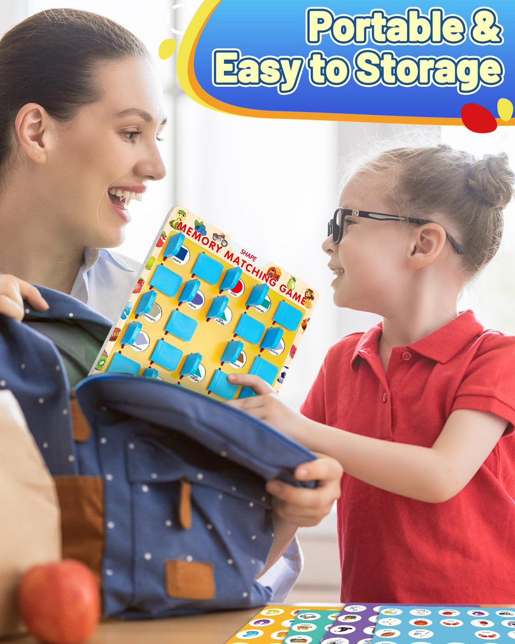Walenty Matching Memory Game for Kids Ages 3-8 – Travel Size Board Game with 12 Themes