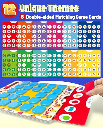 Walenty Matching Memory Game for Kids Ages 3-8 – Travel Size Board Game with 12 Themes
