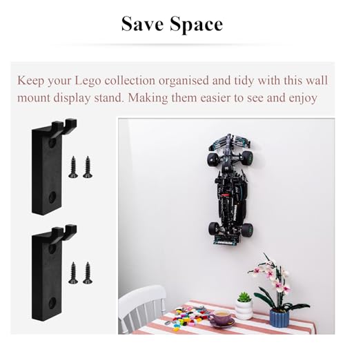Wall Mount Hook Set for LEGO 42171 Mercedes-AMG F1 W14 – 8 Pack Display Holder