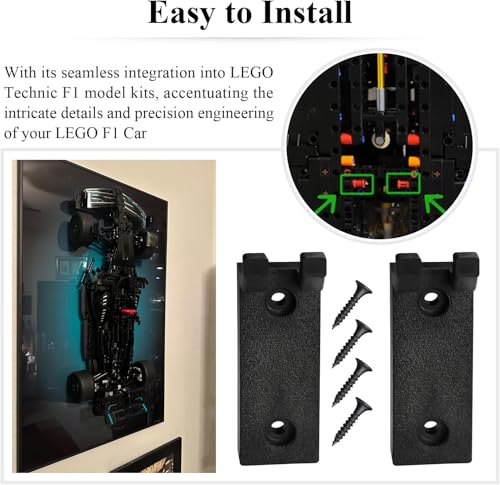 Wall Mount Hook Set for LEGO 42171 Mercedes-AMG F1 W14 – 8 Pack Display Holder