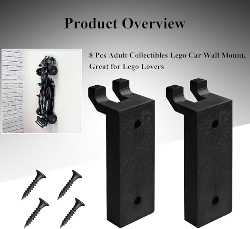 Wall Mount Hook Set for LEGO 42171 Mercedes-AMG F1 W14 – 8 Pack Display Holder