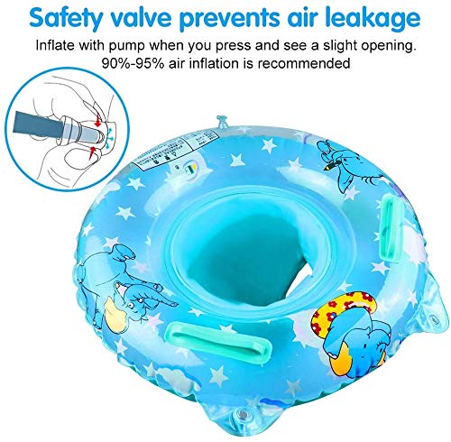 Walsai Blue Baby Swimming Float - Inflatable Ring with Seat for Toddlers 6-16 kg