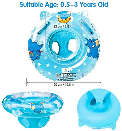 Walsai Blue Baby Swimming Float - Inflatable Ring with Seat for Toddlers 6-16 kg