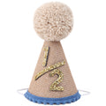 WAOUH Half Birthday Crown for 6-Month-Old Baby – Pale Gold Glitter & Royal Blue Felt Photo Prop