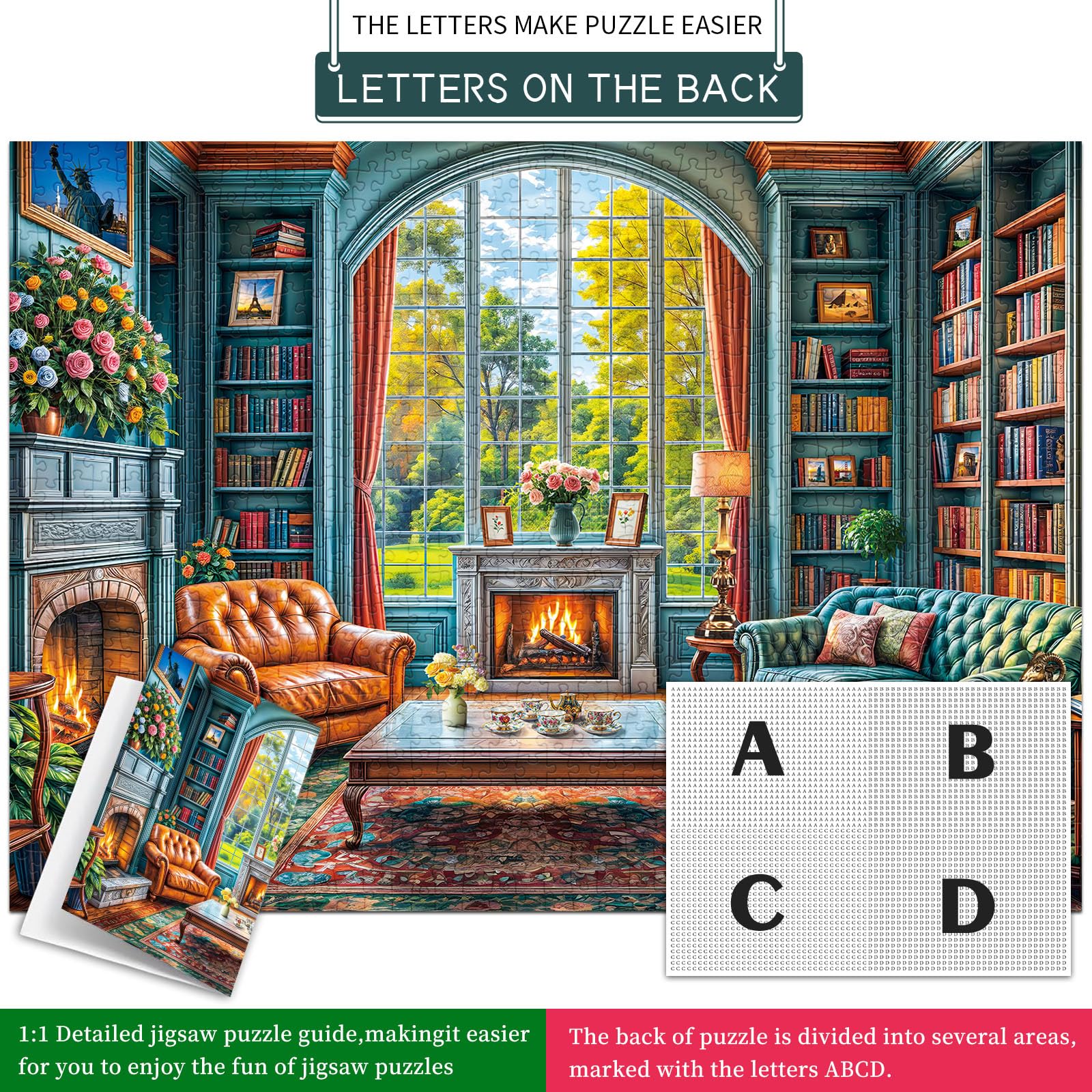 Warm Study Room 1000 Piece Jigsaw Puzzle for Adults – Cozy Library Scene