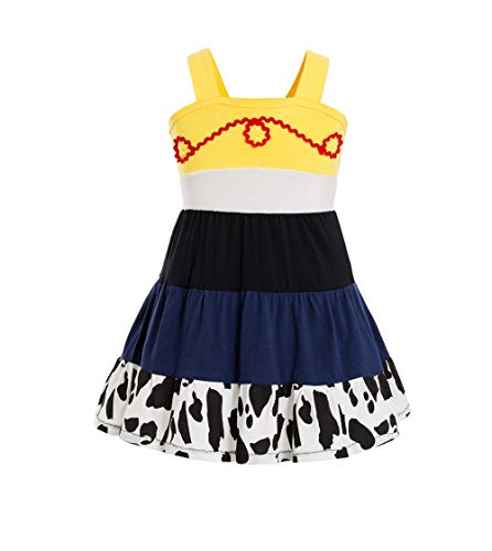 Waruila Jessie Costume Dress for Little Girls - Cotton Tank with Bow Tie, Sizes 3T-10T