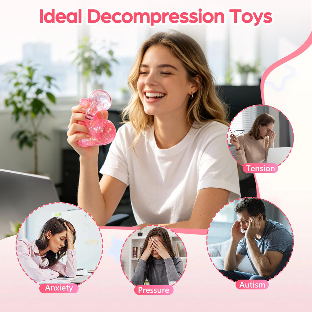 WASENLO Sugar Dumpling Squishy – Heavy Crystal Glitter Squeeze Toy for Stress Relief